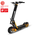 INMOTION RS electric scooter in black and yellow with 2024 iF Design Award emblem