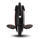 Rear view of INMOTION V5 unicycle highlighting its sleek design and footpads.