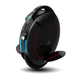 Sleek design of INMOTION V5 electric unicycle with blue LED lights.